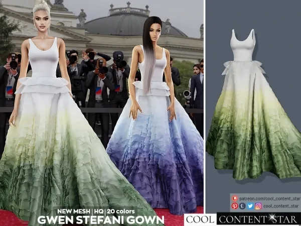 Alpha Gwen Stefani's Gown 2 by cool_content_star - The Sims 4 Custom Content
