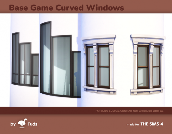 Maxis Match Base Game Curved Windows by simsfinds - The Sims 4 Custom Content