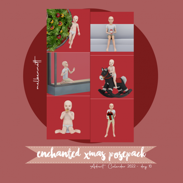 Mix Advent Calendar 2022 10 Enchanted Xmas Posepack by melbennett - The Sims 4 Custom Content