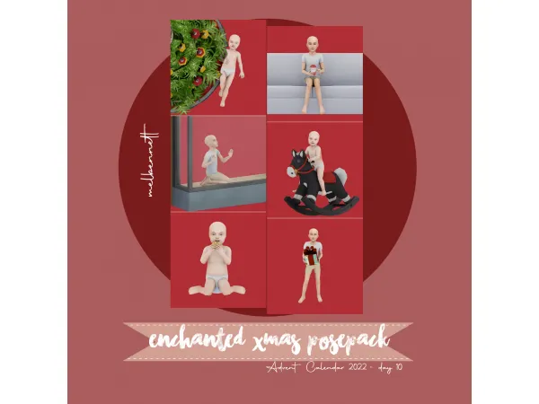 Mix Advent Calendar 2022 10 Enchanted Xmas Posepack - The Sims 4 Custom Content