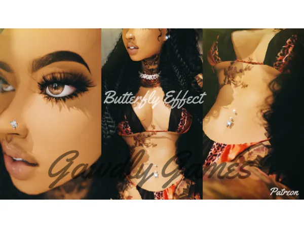 Alpha Butterfly Effect Nose Belly Ring by gawdlygames - The Sims 4 Custom Content