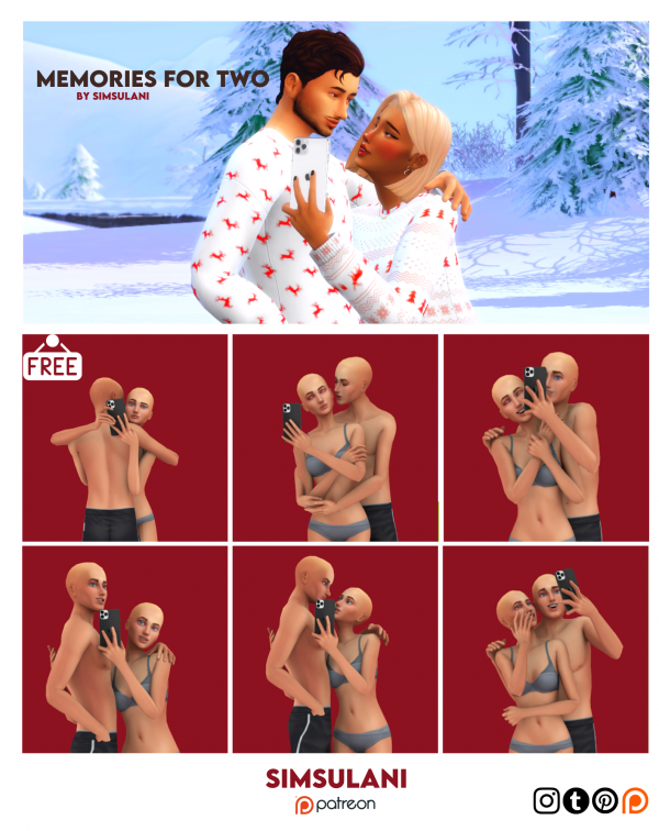 Mix 313 Pose Pack Memories for two Free by simsfinds - The Sims 4 Custom Content