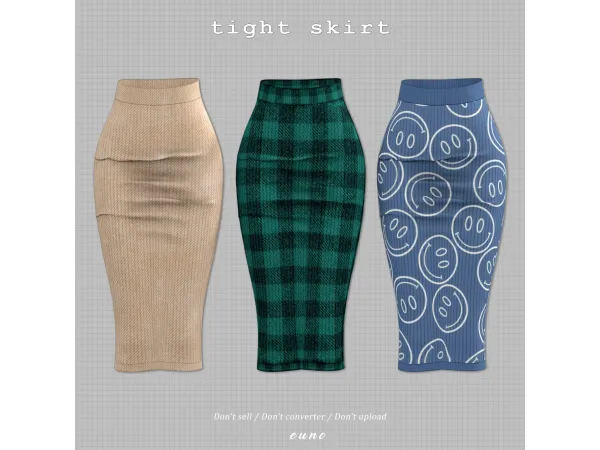 Alpha tight skirt by euno sims - The Sims 4 Custom Content