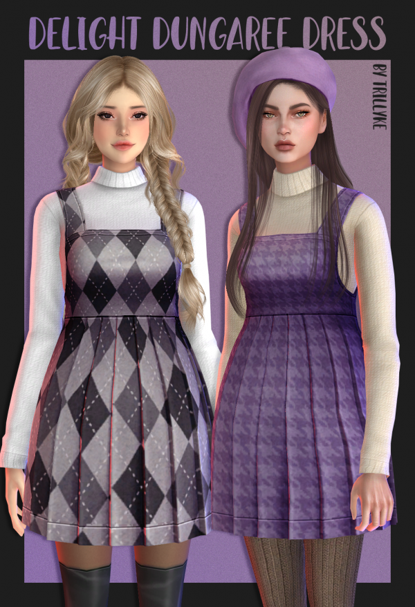 Maxis Match Delight Dungaree Dress by simsfinds - The Sims 4 Custom Content