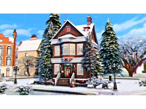 Maxis Match Cosy Christmas Townhouse - The Sims 4 Custom Content