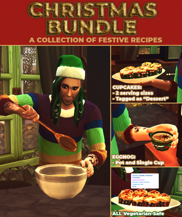 Maxis Match Christmas Bundle A Collection of Festive Recipes by simsfinds - The Sims 4 Custom Content