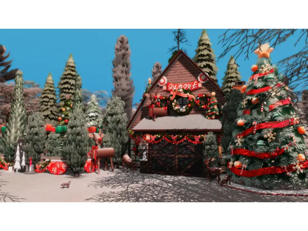 Alpha XMAS TREES FARM by simsfinds - The Sims 4 Custom Content
