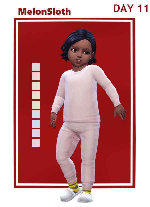 Maxis Match Advent 2022 Day 11 Pastel jammies for toddlers by simsfinds - The Sims 4 Custom Content