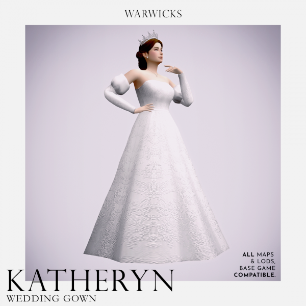 Maxis Match WARWICKS KATHERYN WEDDING GOWN by simsfinds - The Sims 4 Custom Content