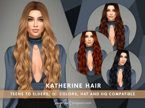 Alpha Katherine Hair by simsfinds - The Sims 4 Custom Content