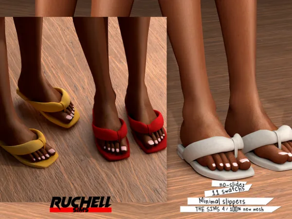 Alpha MINIMAL SLIPPERS free by ruchellsims - The Sims 4 Custom Content
