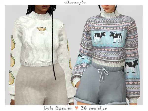 Alpha Elliesimple cute sweater by elliesimple - The Sims 4 Custom Content