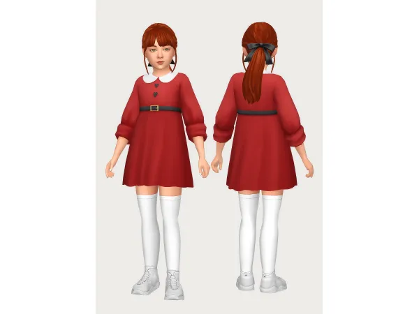 Maxis Match festive dress by casteru - The Sims 4 Custom Content