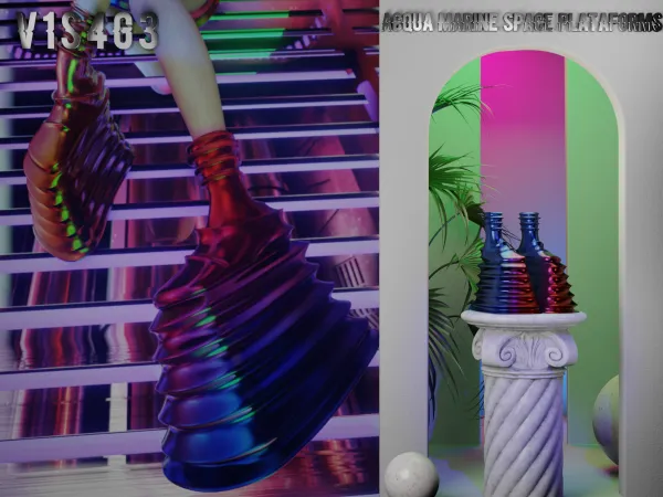 Alpha Acqua Marine Space Plataforms by v1s4g3 - The Sims 4 custom content