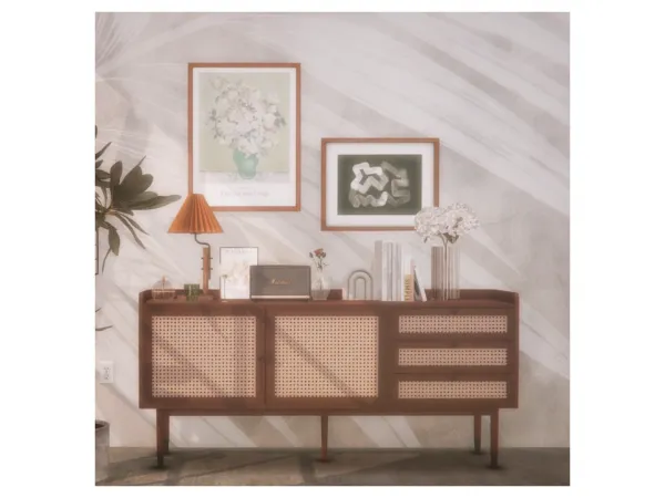Alpha Rattan Sideboard - The Sims 4 Custom Content