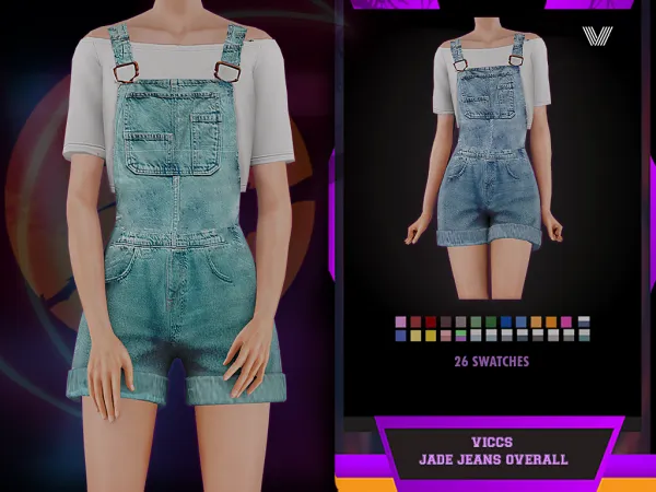 Alpha VICCS_JADE OVERALL by viccs - The Sims 4 Custom Content