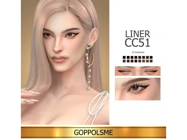 Mix GPME GOLD Liner cc51 by GoppolsMe - The Sims 4 Custom Content