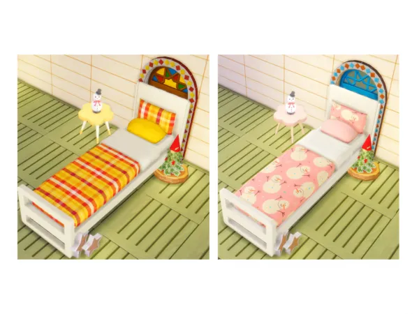 Maxis Match Winter single bed by waaneco - The Sims 4 Custom Content