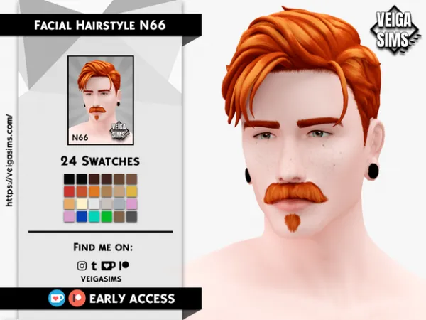 Maxis Match Facial Hair Style N66 by simsfinds - The Sims 4 Custom Content