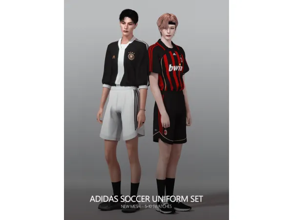 Alpha ADIDAS Soccer Uniform Set by RONA_SIMS - The Sims 4 Custom Content