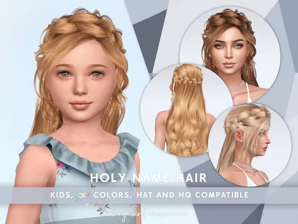 Alpha Holy Name Hair by simsfinds - The Sims 4 Custom Content