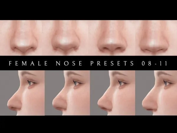Mix Female Nose Presets 08 11 by Lutessasims - The Sims 4 Custom Content