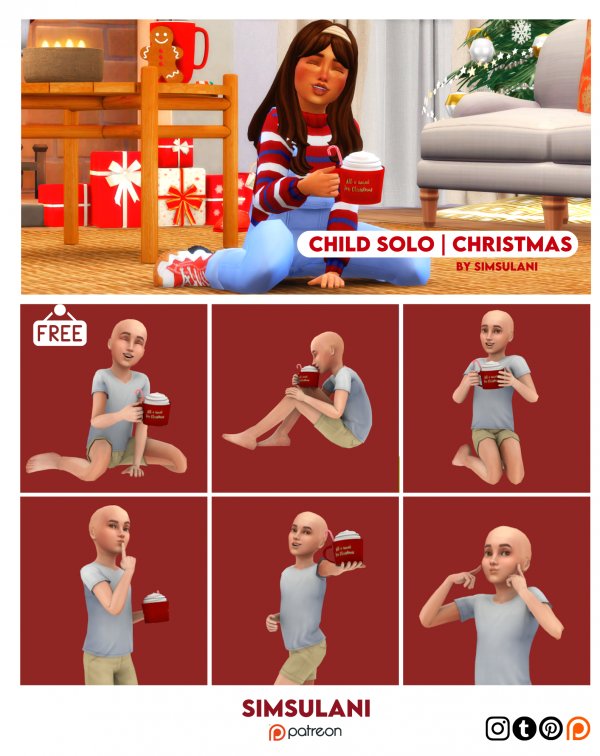 Mix 317 Pose Pack Child Solo Free by simsfinds - The Sims 4 Custom Content