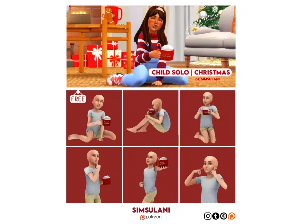 Mix 317 Pose Pack Child Solo Free by Simsulani - The Sims 4 Custom Content