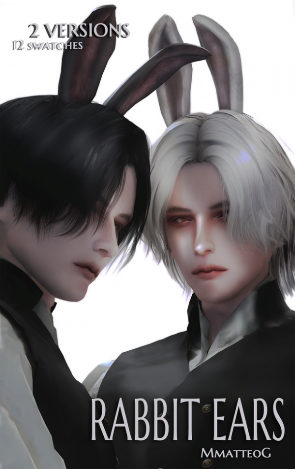 Alpha Rabbit Ears V1V2 by simsfinds - The Sims 4 Custom Content