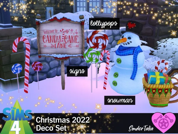 Maxis Match Christmas 2022 Deco Set by simsfinds - The Sims 4 Custom Content