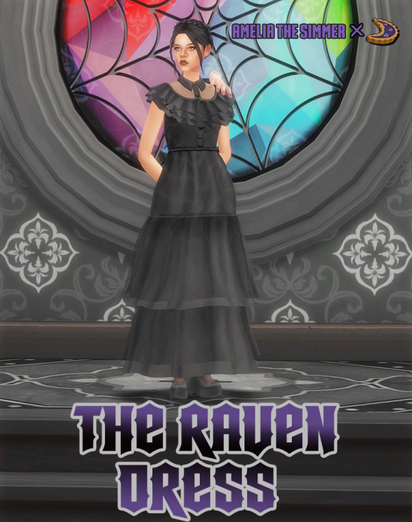 Maxis Match THE RAVEN DRESS by simsfinds - The Sims 4 Custom Content