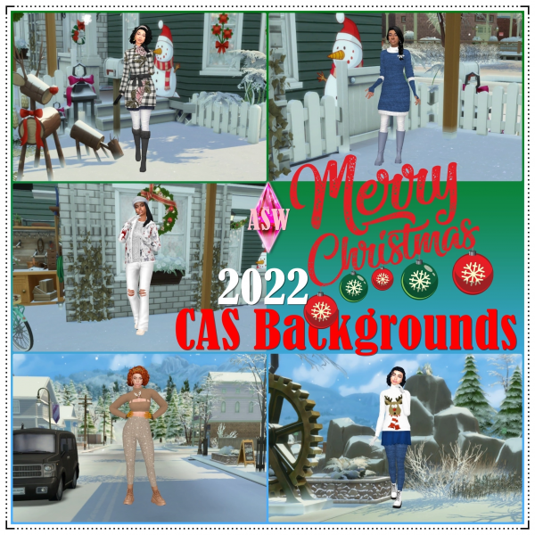 Alpha CAS Backgrounds Merry Christmas 2022 by simsfinds - The Sims 4 Custom Content