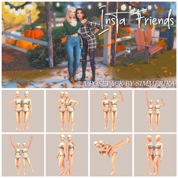 Maxis Match Friends Friends Posepack by simsfinds - The Sims 4 Custom Content