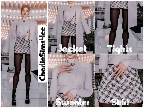Alpha Winter Sweater, Skirt, Jacket acc by charliesims4cc - The Sims 4 custom content