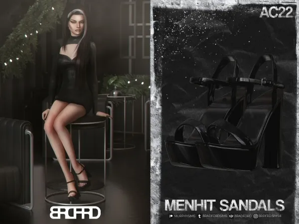 Alpha MENHIT PLATFORM SANDALS [AC22 DAY 19] by bradford - The Sims 4 Custom Content