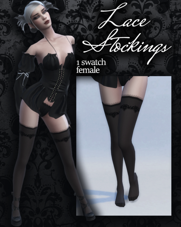 Mix Lace Top Stockings by simsfinds - The Sims 4 Custom Content
