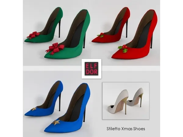 Alpha 2022 December Collection 2 Xmas Stiletto Set - The Sims 4 Custom Content