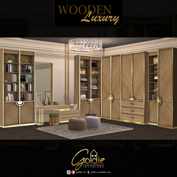 Alpha Wooden Luxury by simsfinds - The Sims 4 Custom Content