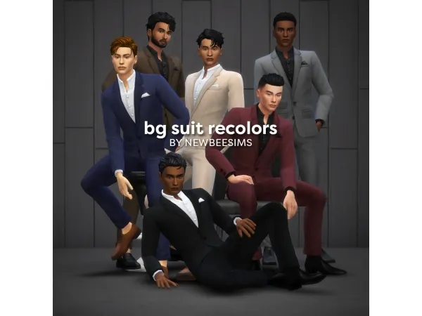 Maxis Match base game suit recolors by simsfinds - The Sims 4 Custom Content