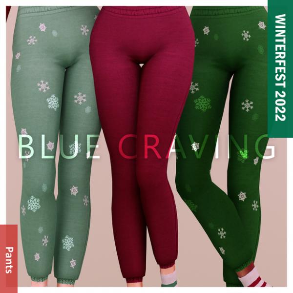 Alpha Blue Craving Winterfest 2022 Pants by bluecraving - The Sims 4 Custom Content