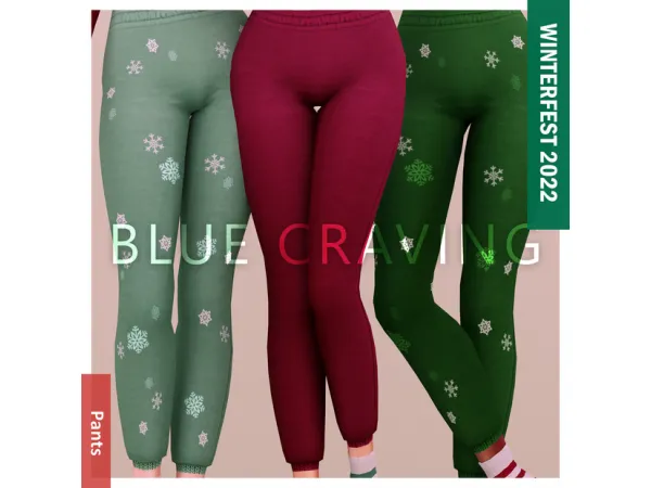 Alpha Blue Craving Winterfest 2022 Pants - The Sims 4 Custom Content