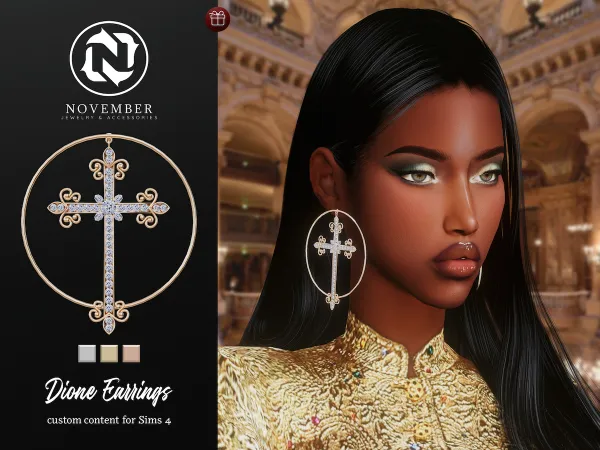 Alpha November Dione Earrings - The Sims 4 Custom Content