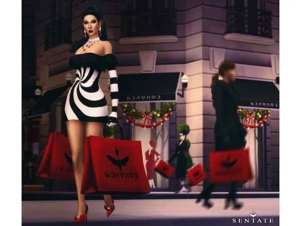 Maxis Match Christmas Shopping Bags by Sentate - The Sims 4 Custom Content