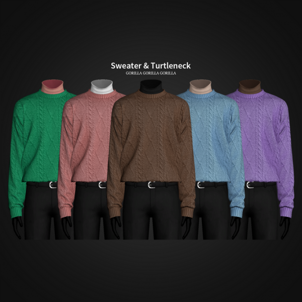 Alpha Sweater Turtleneck by simsfinds - The Sims 4 Custom Content