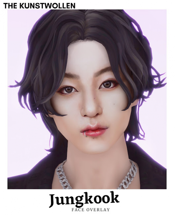 Mix Jungkook Face Overlay by simsfinds - The Sims 4 Custom Content
