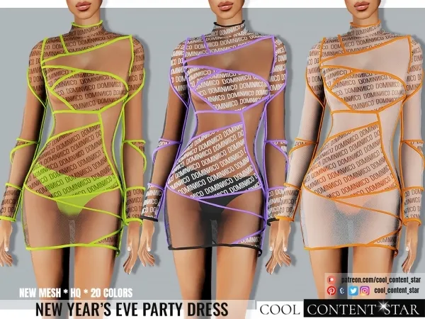 Alpha New Year'S Eve Party Dress - The Sims 4 Custom Content