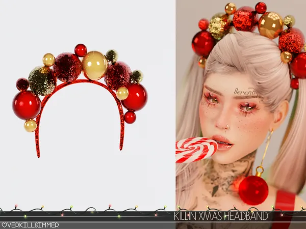 Alpha Killin xmas headband by overkillsimmer - The Sims 4 Custom Content