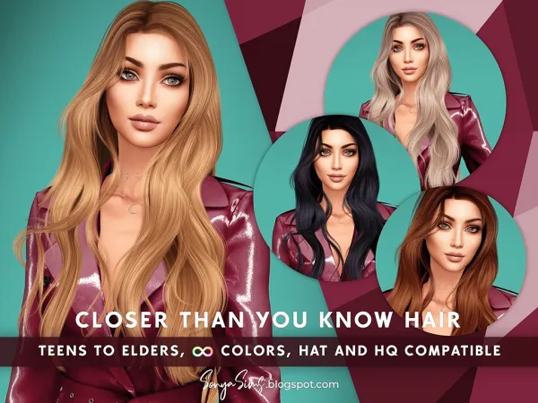 Alpha Closer Than You Know Hair by simsfinds - The Sims 4 Custom Content