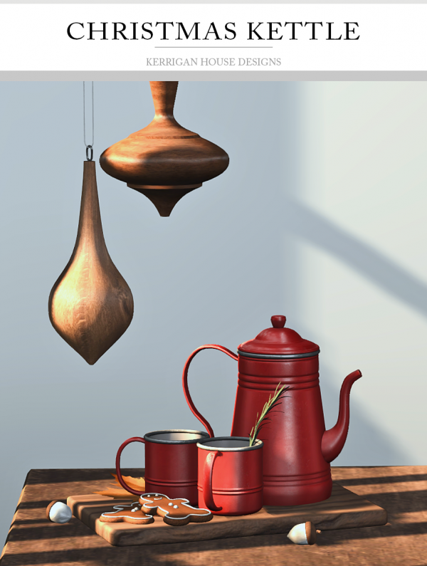 Alpha [KHD] Christmas Kettle by simsfinds - The Sims 4 Custom Content