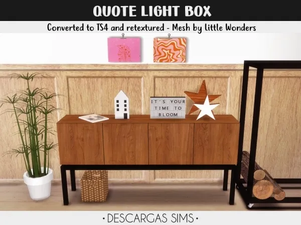 Alpha Quote Light Box - The Sims 4 Custom Content